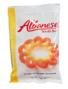 Gummi Peach Rings 7oz Peg Bag - 12ct