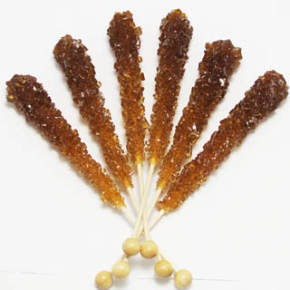 Large Wrapped Orange Rock Candy Crystal Sticks - 12ct