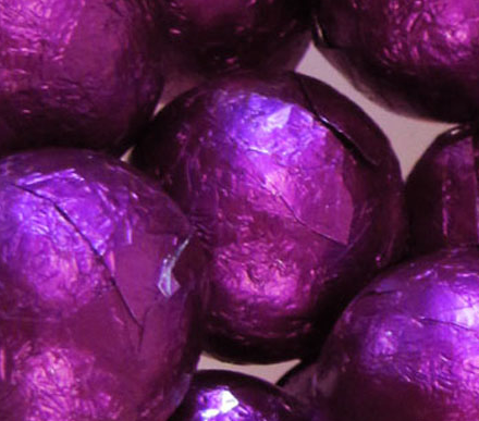 Purple Foiled Chocolate Balls - 10lb