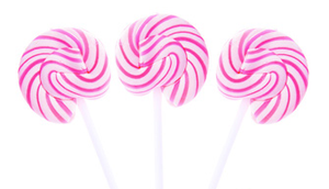 Squiggly Pops Pink & White Lollipops - 48ct