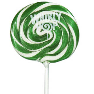 Green & White Whirly Pops - 24ct