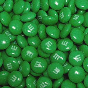 single green m&m candy