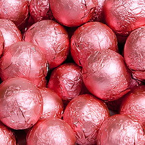 Bright Pink Milk Chocolate Balls - Foil 10lb