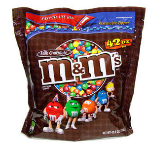 M&M's Milk Chocolate Blue Candy, 5lb of Bulk Candy in Resealable Pack for Candy