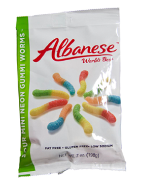 Mini Sour Gummi Worms Neon 7oz Peg Bag - 12ct