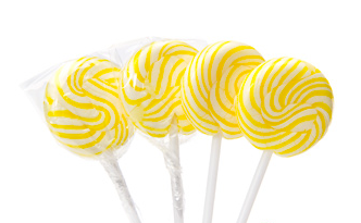 Squiggly Pops Yellow & White Lollipops - 48ct