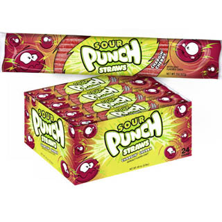 Sour Punch Straws - Cherry 24ct