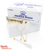 White Swizzle Sticks - Unwrapped 72ct