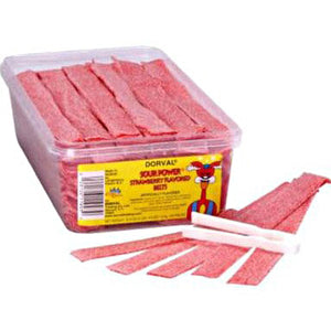 Sour Power Belts Strawberry - 150ct Tub