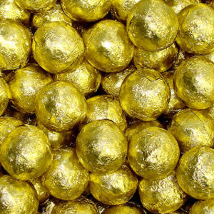 Gold Chocolate Marbles - Foil Wrapped 5lb Bag