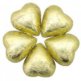 Gold Milk Chocolate Hearts - Foil Wrapped 5lb Bag