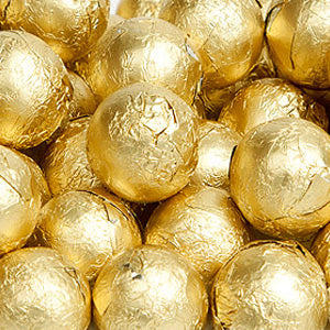 Gold Milk Chocolate Balls - Foil 10lb