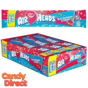 Airheads Candy 2-in-1 Big Bars Blue Raspberry & Cherry - 24ct