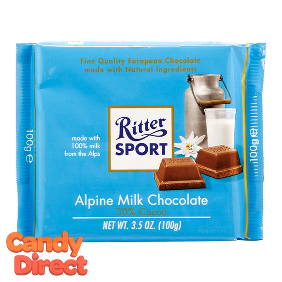 Alpine Milk Chocolate Ritter Sport - 12ct