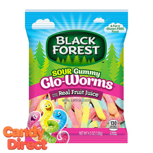 Sour Gummy Glo-Worms Black Forest - 12ct