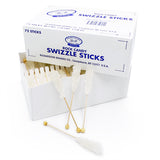 White Swizzle Sticks - Unwrapped 72ct