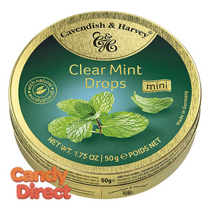 Cavendish & Harvey Drops Clear Mint 1.75oz Tin - 7ct