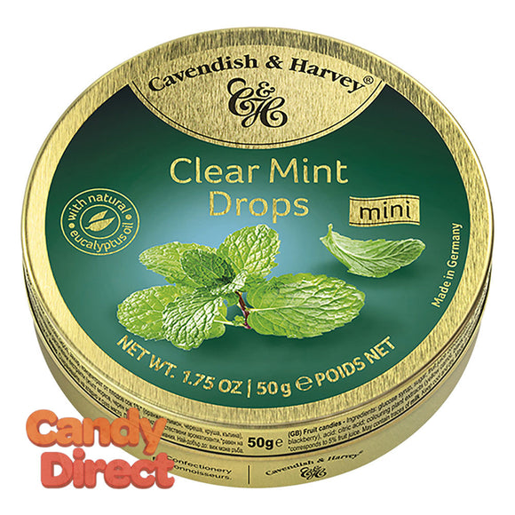 Cavendish & Harvey Drops Clear Mint 1.75oz Tin - 7ct