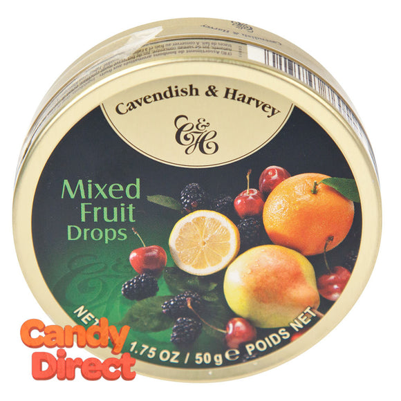 Cavendish & Harvey Drops Mixed Fruit 1.75oz Tin - 7ct