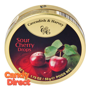 Cavendish & Harvey Drops Sour Cherry 1.75oz Tin - 7ct