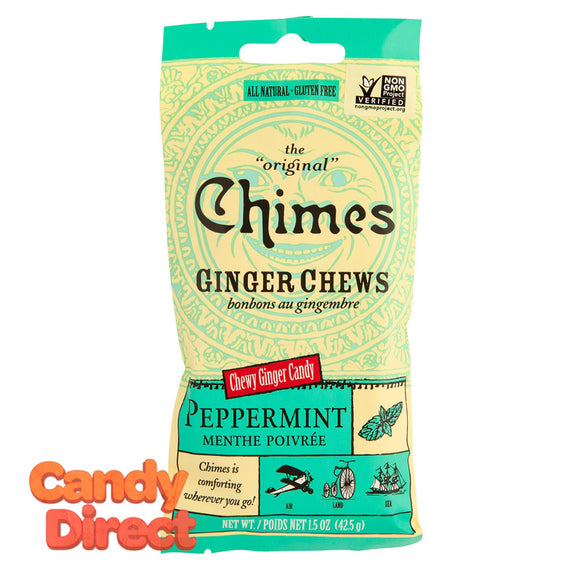 Chimes Ginger Chews Peppermint 1.5oz Bag - 12ct