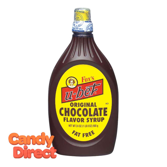 Chocolate Flavor Fox's U-Bet Syrup 22oz Squeeze Bottle - 12ct