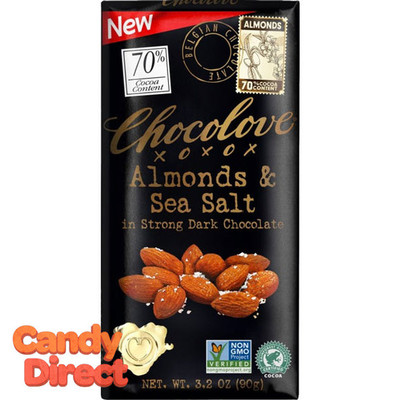Chocolove Dark Chocolate Almond and Sea Salt Bars - 12ct