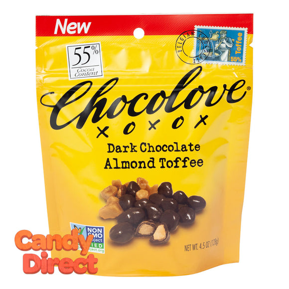 Chocolove Dark Chocolate Almond Toffee 4.5oz Pouch - 8ct