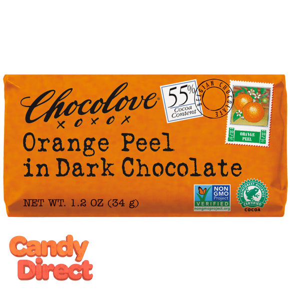 Chocolove Dark Chocolate Orange Peel Mini Bars - 12ct