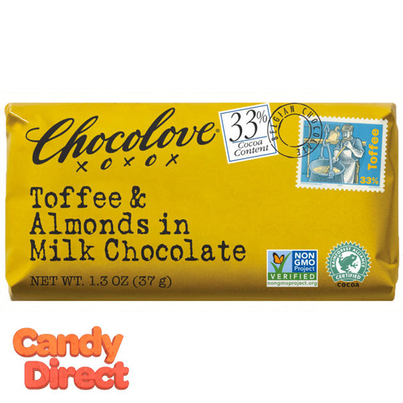 Chocolove Milk Chocolate Toffee and Almond Mini Bars - 12ct