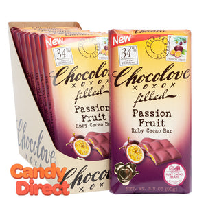 Chocolove Passion Fruit Ruby Cocoa 3.2oz Bar - 10ct