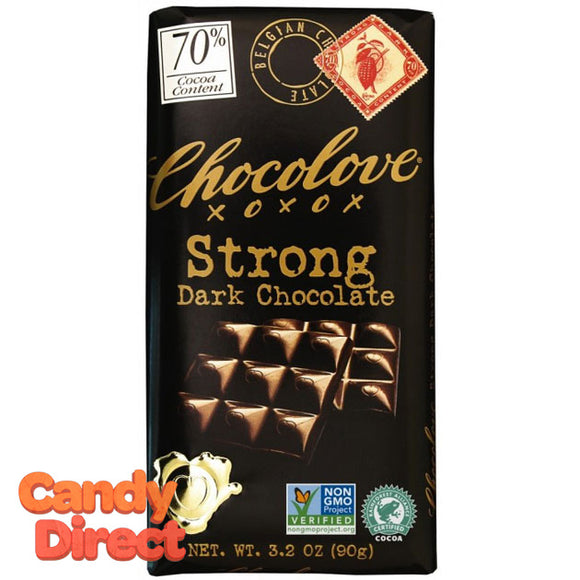 Chocolove Strong Dark Chocolate 70% Bars - 12ct