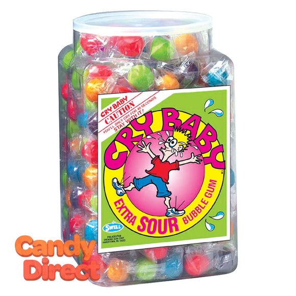 Cry Baby Extra Sour Bubble Gum Tub Wrapped - 240ct