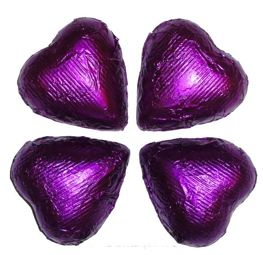 Purple Foiled Hearts - 10lb Bulk