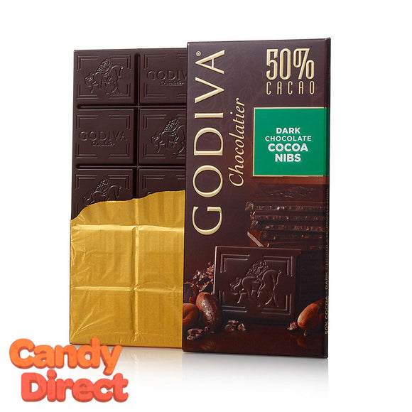 Dark Chocolate Nibs Godiva Tablet Bars - 10ct