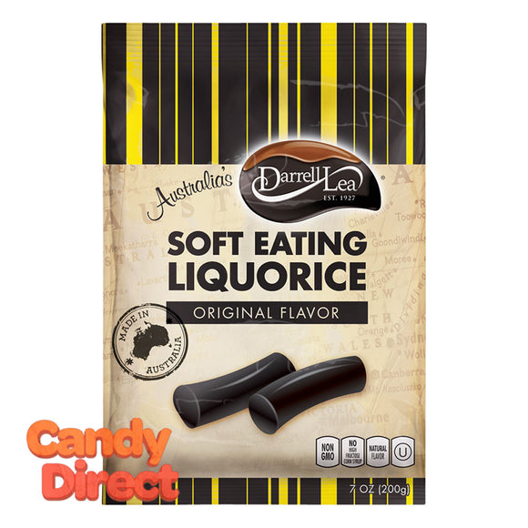 Darrell Lea Licorice Original Black 7oz Peg Bag - 8ct