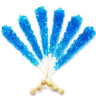 Blue Raspberry Rock Candy Sticks - Unwrapped 120ct