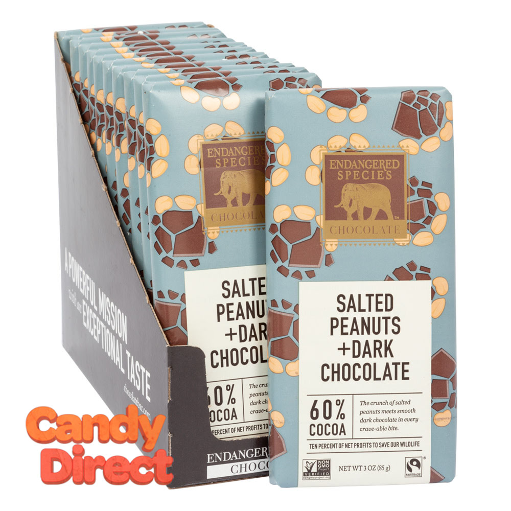Endangered Species With Salted Peanuts Dark Chocolate 3oz Bar - 12ct – CandyDire ND-933221