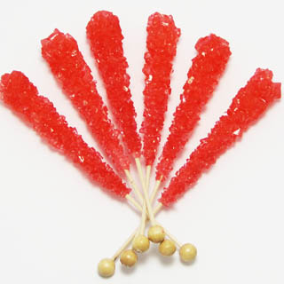 Strawberry Rock Candy Sticks - Unwrapped 120ct