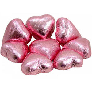 Pink Chocolate Hearts - Foil Wrapped 10lb Bag