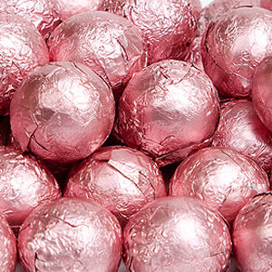 Light Pink Milk Chocolate Balls - Foil 10lb