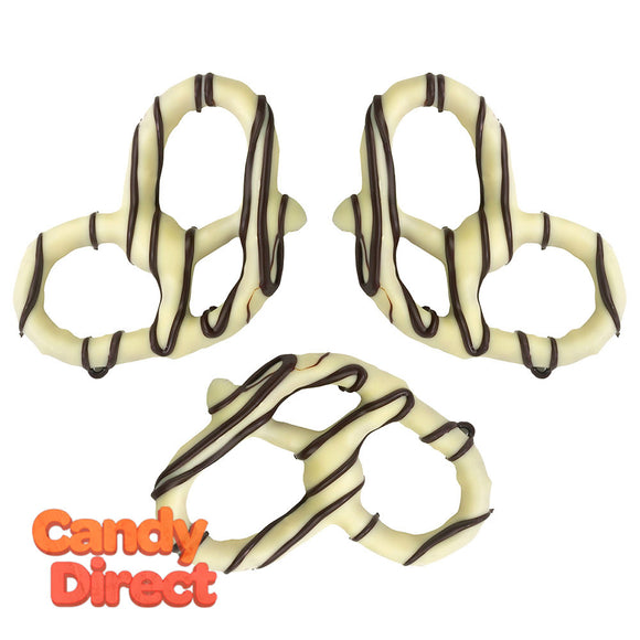 Giambri's Dark Stripes Covered Pretzel White Chocolate - 3lbs