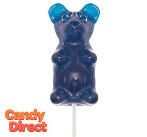 Giant Gummy Bears Raspberry on a Stick - 12ct