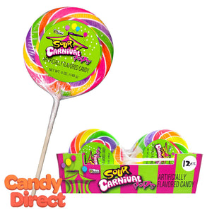 Giant Sour Carnival Pops - 12ct