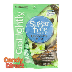 Go Lightly Candy Sugar Free Chocolate Mint Hard 2.75oz Peg Bag - 12ct