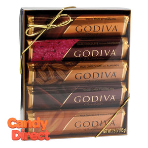 Godiva Assorted Chocolate Bars 5-Piece Gift Pack 7.5oz Acetate - 12ct
