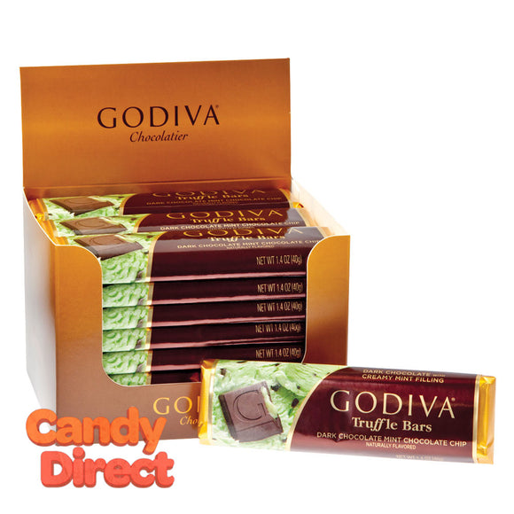 Godiva Dark Chocolate Mint Chocolate Chip 1.5oz Bar - 24ct