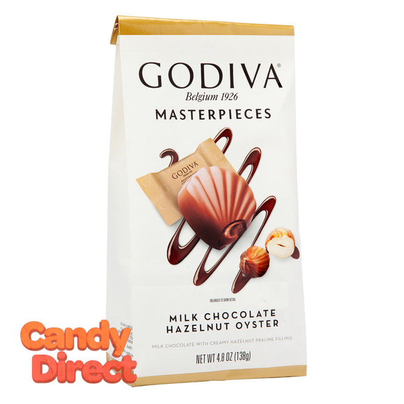 Godiva Masterpieces Milk Chocolate Hazelnut Oyster 4.8oz Bag - 6ct