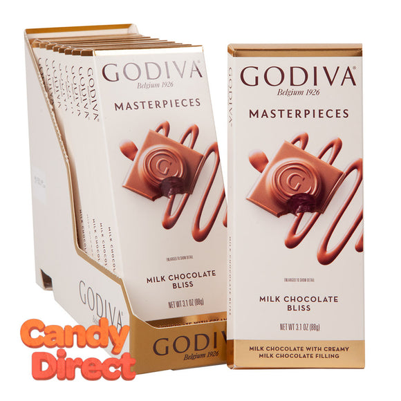 Godiva Milk Chocolate Bliss Masterpiece 3oz Bar - 10ct