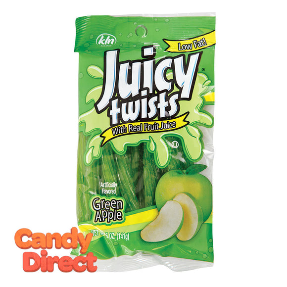 Green Apple Juicy Twists Licorice 5oz Peg Bag - 12ct